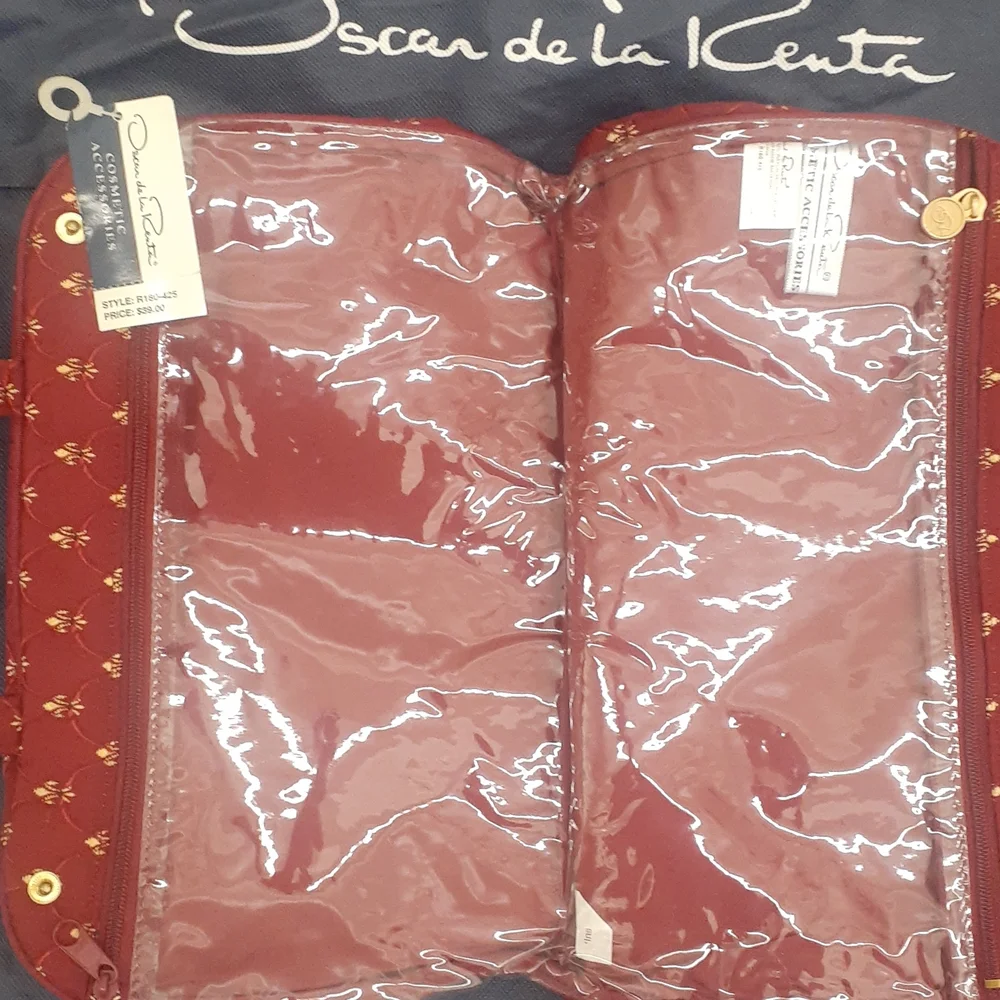 V-Day Gift Oscar De la Renta Red Cosmetics bag & garment bag travel storage 53